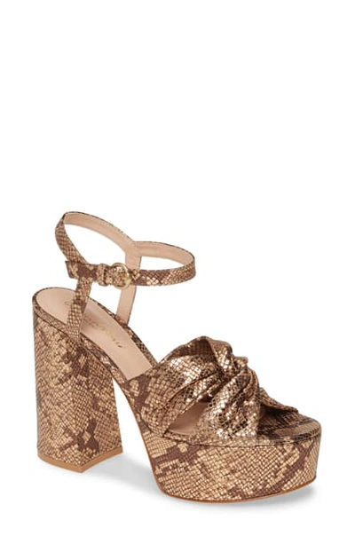 Gianvito Rossi Platform Sandal In Gold Snakeskin