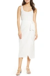 French Connection Zenna Sleeveless Faux Wrap Dress In White