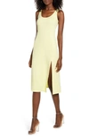 Leith Scoop Neck Midi Dress In Yellow Elfin