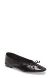 Schutz Arissa Point-toe Leather Ballet Flats In Black