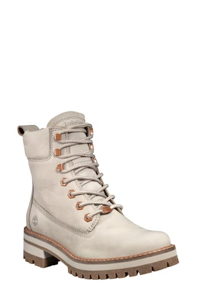 Timberland Courmayeur Valley Water Resistant Hiking Boot In Light Taupe Nubuck Leather