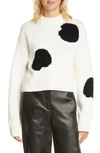 TIBI POLKA DOT INTARSIA MERINO WOOL BLEND SWEATER,R219PK6251