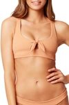 L*space Tara Ribbed Bikini Top In Chestnut