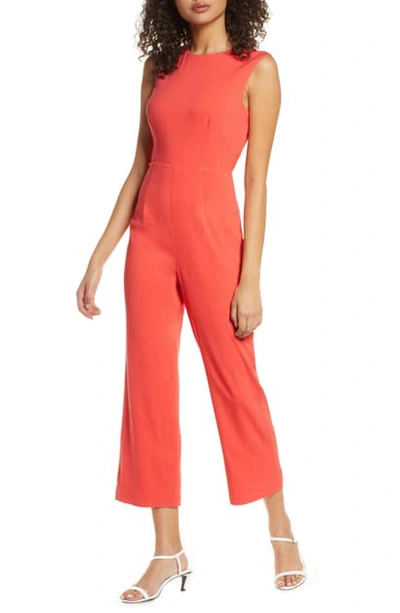 Ali & Jay The Riviera Tie Back Crop Jumpsuit In Coral