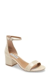 Steve Madden Irenee Strappy Block Heeled Sandal In Bone Croc-pink In Bone Croc