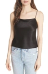 Alice And Olivia Harmon Womens Satin Drapey Blouse In Black