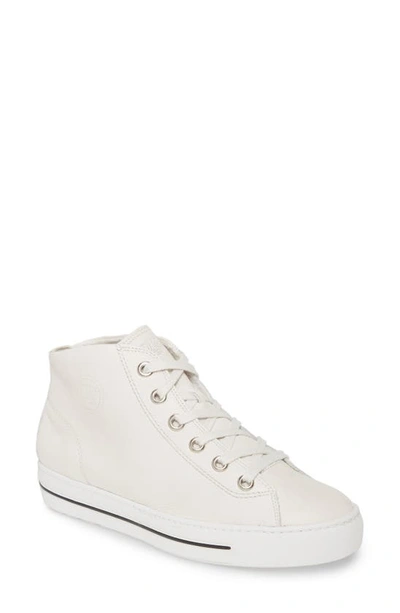 Paul Green Bronte High Top Sneaker In Ivory Leather