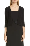 Lafayette 148 Plus-size Finespun Voile Openfront Cropped Cardigan In Black