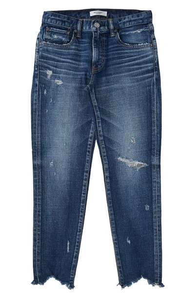 Moussy Vintage Glendale Distressed Cropped Skinny Jeans In Medium Wash Denim