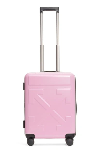 Off-white Arrow 21-inch Hard Side Trolley Wheeled Suitcase In Pink Pink