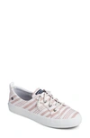 Sperry Crest Vibe Slip-on Sneaker In Coral/ White Fabric