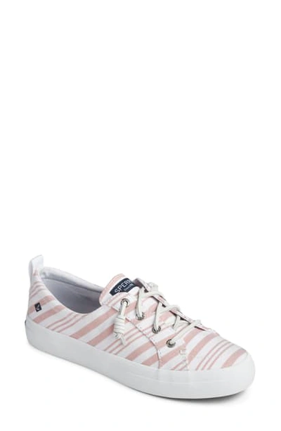 Sperry Crest Vibe Slip-on Sneaker In Coral/ White Fabric