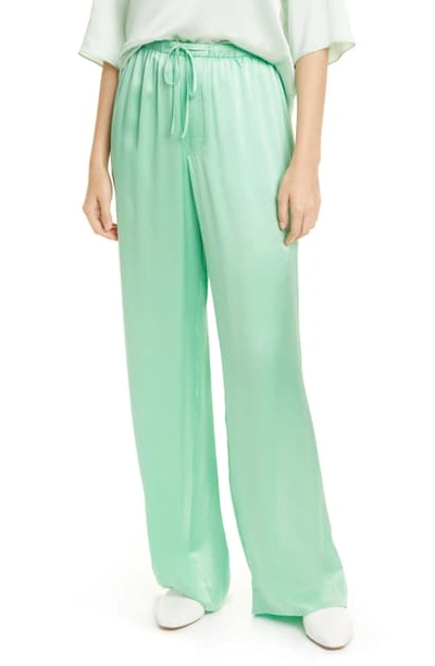 Vince Silk Drawstring Pants In Peppermint