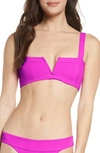 L*space Lee Lee Ribbed Bikini Top In Bright Fuchsia