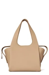 The Row Tr1 Small Textured-leather Tote In Natural