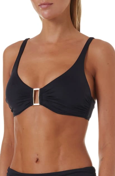 Melissa Odabash Bel Air Underwired Bikini Top In Black Ribbed