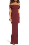 Katie May Legacy Off The Shoulder Trumpet Gown In Bordeauxdnu