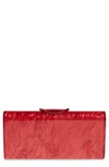 Edie Parker Large Lara Acrylic Clutch In Red Pearlescent