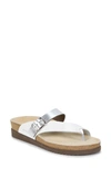 Mephisto Helen Mix Sandal In White/ Nickel Leather