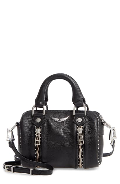 Zadig & Voltaire Nano Sunny Studded Leather Satchel In Noir | ModeSens