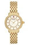 Michele Sidney Classic Diamond Watch Head & Interchangeable Bracelet, 33mm In Gold/ White Mop/ Gold