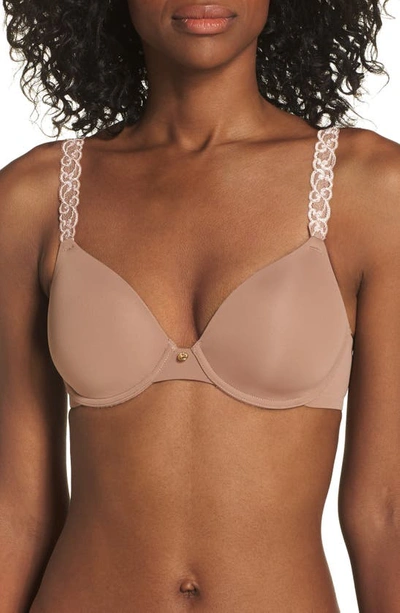 Natori Pure Luxe Underwire T-shirt Bra In Frosu00e9/red Clay