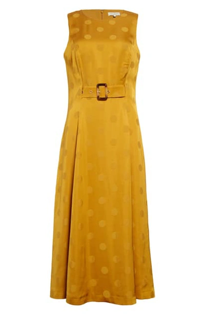 Ted Baker Womens Yellow Innabel Polka-dot Satin-crepe Midi Dress 8