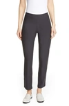 Eileen Fisher Stretch Crepe Slim Ankle Pants In Graphite