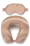 CALPAK SILK TRAVEL NECK PILLOW & EYE MASK SET,STS1801