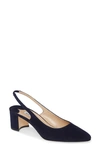 Manolo Blahnik Allurasa Slingback Suede Pumps In Navy