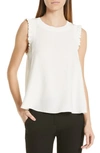 Cinq À Sept Tous Les Jours Lenore Crewneck Sleeveless Silk Top In Ivory