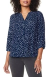 Nydj Pleat Back Blouse In Pisco Polka Dot