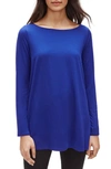 Eileen Fisher Plus Size Bateau-neck Long-sleeve Jersey Tunic In Royal