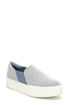 Vince Warren Linen Platform Skate Sneakers In Seascape