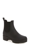 Jeffrey Campbell Cloudy Waterproof Chelsea Rain Boot In Black Matte Black