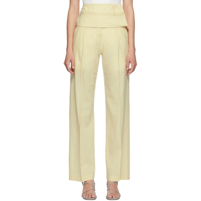 Christopher Esber Yellow Wool Double Belted Trousers