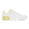 Dolce & Gabbana Dolce And Gabbana White And Gold Portofino Sneakers