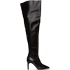 DION LEE DION LEE BLACK THIGH HIGH SQUARE TOE BOOTS