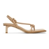 DION LEE BEIGE KNOT LOW HEELED SANDALS