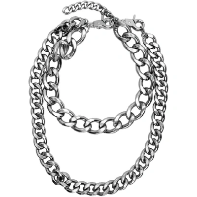 We11 Done Silver Multi Chain Necklace
