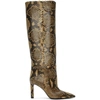 SAINT LAURENT BEIGE PYTHON GRACE 85MM BOOTS