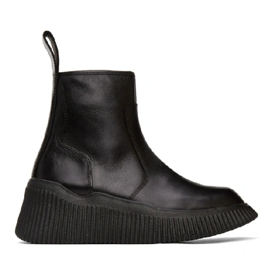 Julius Black Leather Zip-up Boots