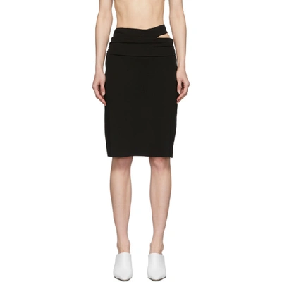 Helmut Lang Black Jersey Skirt In Onyx