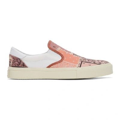 Amiri Reconstructed Bandana Slip-on Trainers Coral In Neutrals