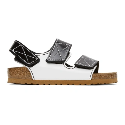 Proenza Schouler + Birkenstock Milano Two-tone Topstiched Glossed-leather Slingback Sandals In White