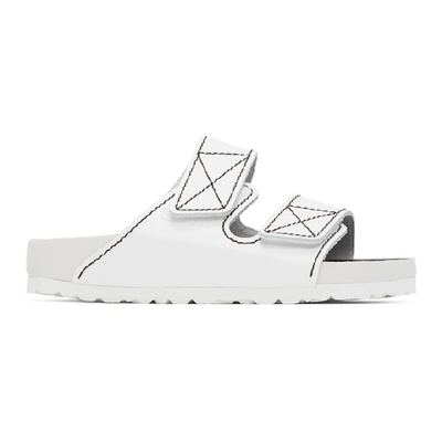 Proenza Schouler + Birkenstock Arizona Topstitched Glossed-leather Sandals In White