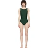 HAIGHT GREEN SLIT ONE-PIECE SWIMSUIT