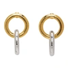 NUMBERING NUMBERING GOLD AND SILVER 982 COMBINATION HOOP EARRINGS