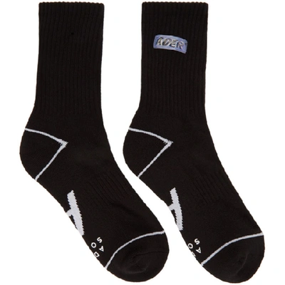 Ader Error Black Lenticular Logo Socks In Blck Black