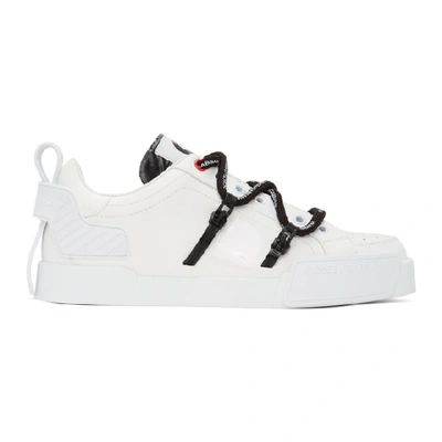 Dolce & Gabbana Dolce And Gabbana White Insert Portofino Sneakers In Black White